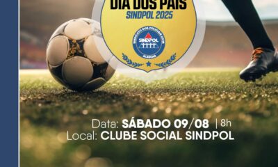 Sindpol realiza Torneio do Dia dos Pais no dia 9 de agosto