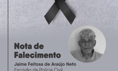 Sindpol informa, com pesar, o falecimento do escrivão Jaime Feitosa de Araújo Neto