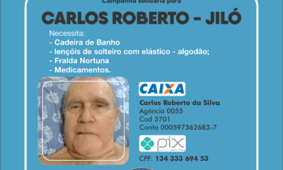 Sindpol solicita doação ao aposentado Carlos Roberto – Jiló