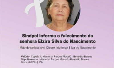 Sindpol informa o falecimento da senhora Elzira Silva do Nascimento