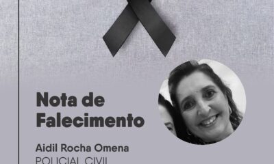 Nota de Falecimento da Policial Civil Aidil Rocha Omena