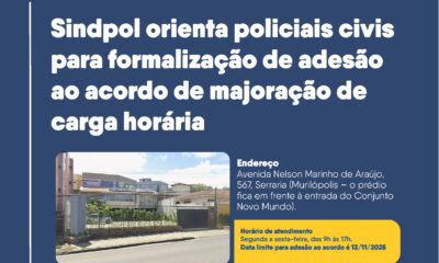 Sindpol orienta policiais civis para formalização de adesão ao acordo de majoração de carga horária