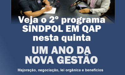 Segundo programa “Sindpol em QAP” trata de um ano da nova gestão e estará disponível nesta quinta-feira (09)