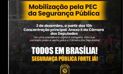 Representantes da Diretoria do Sindpol participa, nesta terça-feira (02), da Mobilização Nacional pela PEC da Segurança Pública no Congresso Nacional