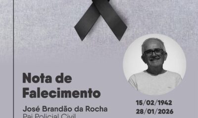 Nota de Falecimento do pai do Policial Civil Humberto Albuquerque Rocha