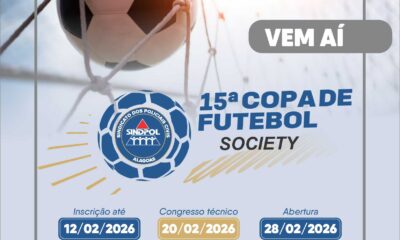 Vem aí a 15ª Copa de Futebol Society. Inscrição das equipes até 12 de fevereiro