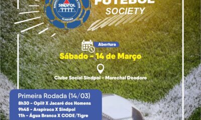 Abertura da 15ª Copa de Futebol Society do Sindpol no dia 14 de março