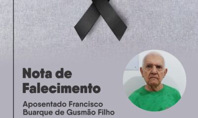 Nota Póstuma de Falecimento: Aposentado Francisco Buarque de Gusmão Filho