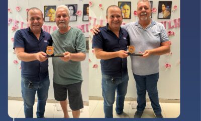 Sindpol homenageia aposentados Cloves Moura e Carlos Roberto