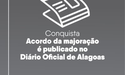 Acordo da majoração é publicado no Diário Oficial de Alagoas