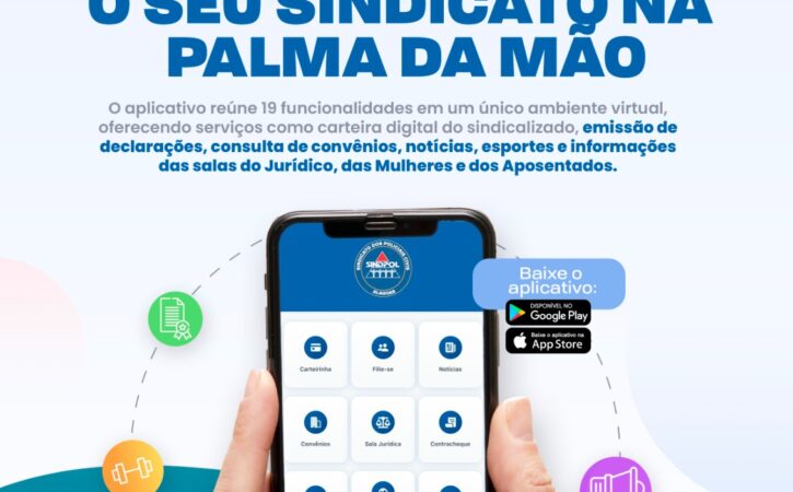 Novidade: Baixe o aplicativo do Sindpol e tenha o seu sindicato na palma da mão