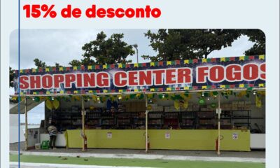 Barraca Shopping Center Fogos oferece desconto de 15% nas compras de fogos de artifício