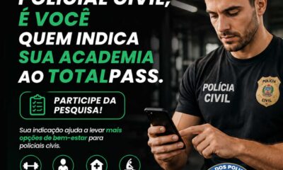 Policial civil, é você quem indica sua academia ao TotalPass. Participe da pesquisa!