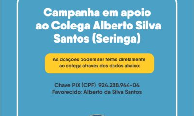 Sindpol Solidário: Campanha em apoio ao colega Alberto Silva Santos (Seringa)