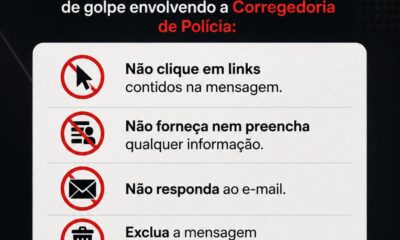 Veja as orientações sobre tentativa de golpe envolvendo a Corregedoria