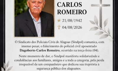 Sindpol comunica com pesar o falecimento do policial civil aposentado Dagoberto Carlos Romeiro