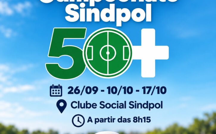 Sindpol realiza Campeonato 50+ com início no dia 26 de setembro