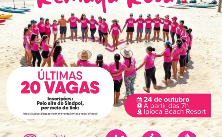 Só restam 20 vagas para a Remada Rosa. Faça já sua inscrição!